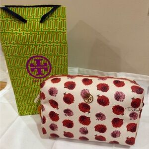 Tory Burch, Med.Brigitte Cosmetic Bag, tapioca multi hedgehog, with TB gift bag